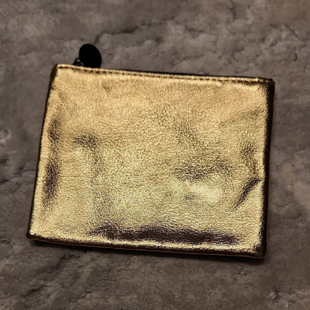 Ipsy Gold and Black Makeup Zipper Pouch